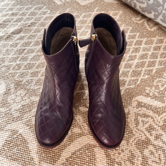 Chanel Quilted Leather Logo Booties Size 38.5 - Picture 2 of 8